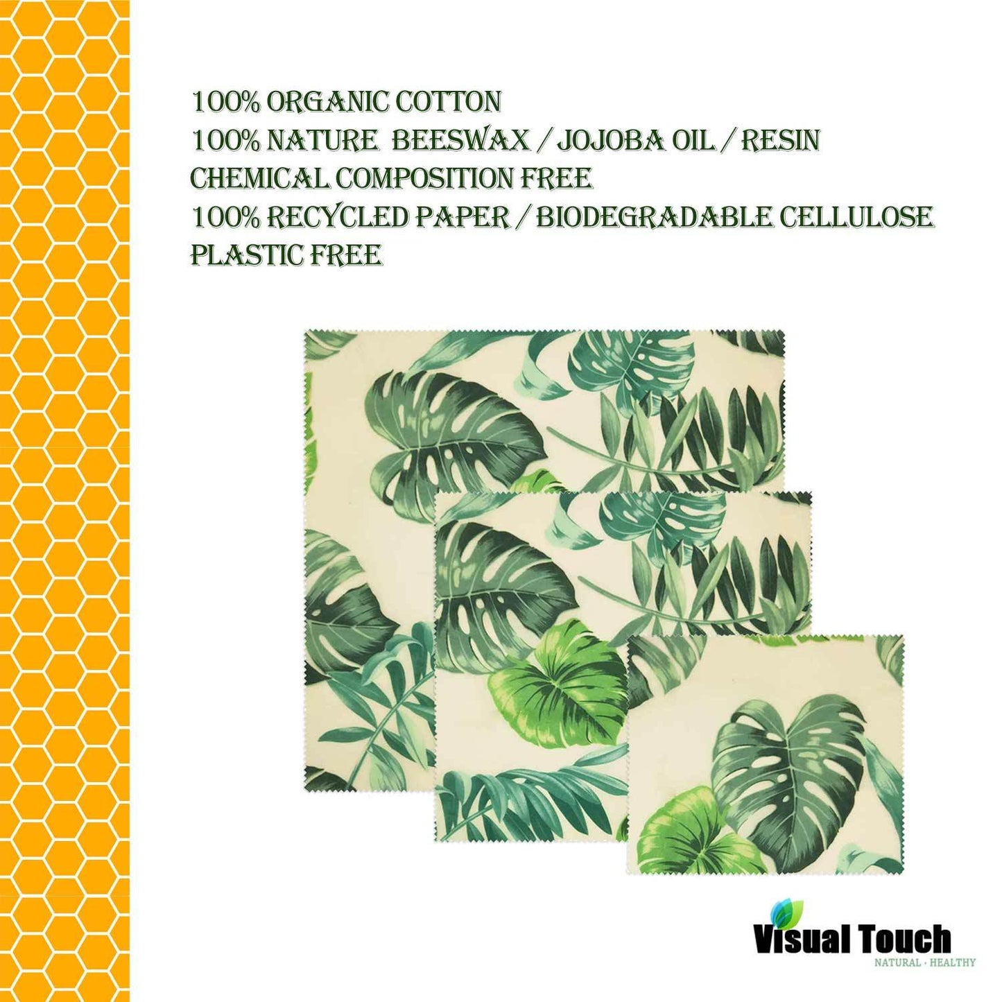 Eco-Friendly Beeswax Food Wraps - Reusable, Biodegradable, Cactus Pattern