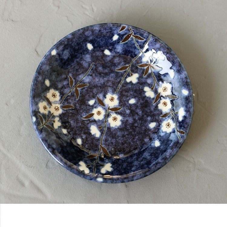 Blue Cherry Blossom Ceramic Bowl for Rice & Porridge