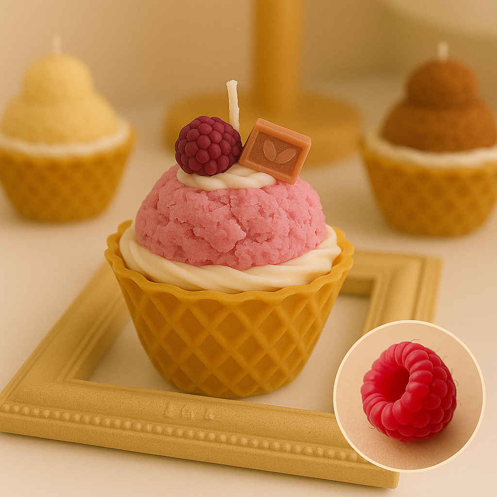 Realistic Ice Cream Candle – Handmade Soy Wax, Eco-Friendly, Decorative