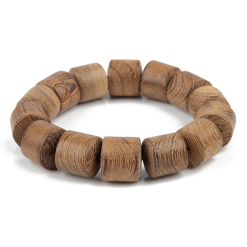 Eco-Friendly Wooden Bead Bracelet in Natural Wood Tones
