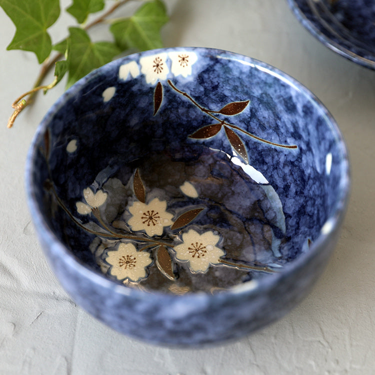 Eco-Friendly Blue Floral Ceramic Bowl