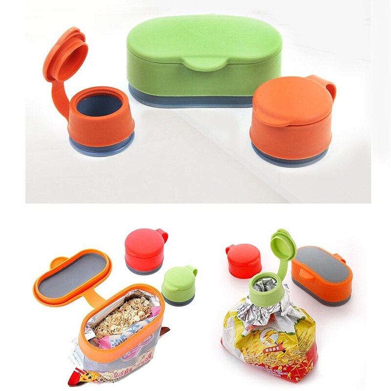 Eco-Friendly Silicone Food Storage Lids and Containers in Green, Orange, and Red