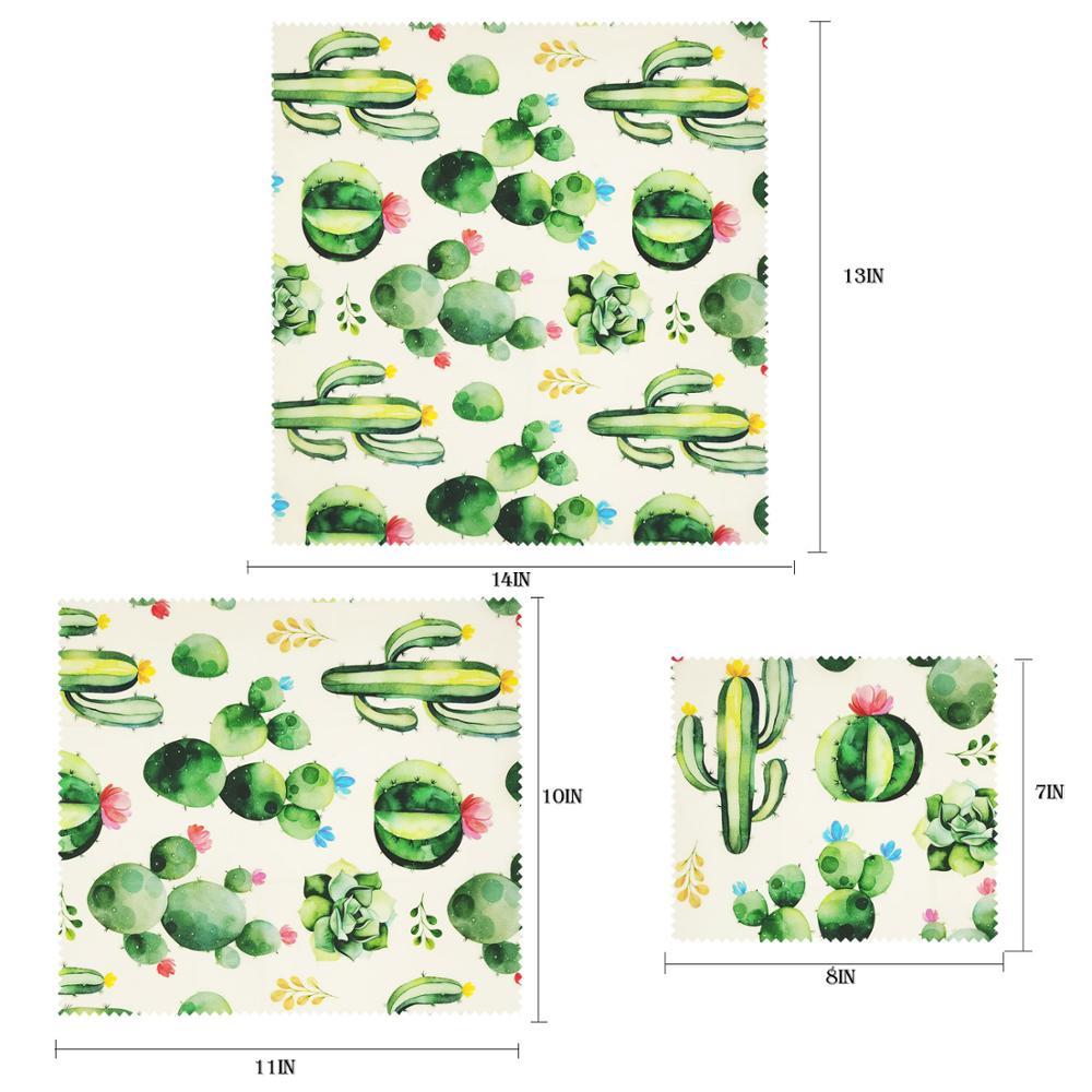 Eco-Friendly Beeswax Food Wraps - Reusable, Biodegradable, Cactus Pattern