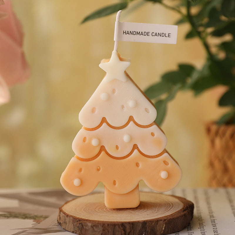 Eco-Friendly Handmade Christmas Tree Candle - Decorative & Biodegradable