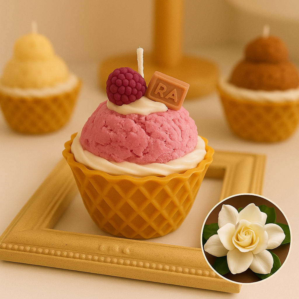 Realistic Ice Cream Candle – Handmade Soy Wax, Eco-Friendly, Decorative