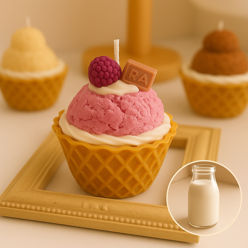 Realistic Ice Cream Candle – Handmade Soy Wax, Eco-Friendly, Decorative