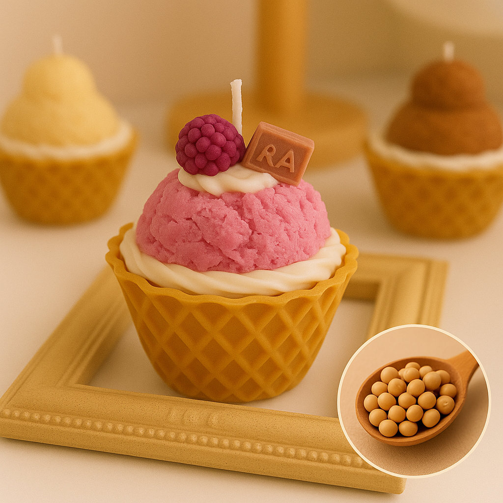 Realistic Ice Cream Candle – Handmade Soy Wax, Eco-Friendly, Decorative