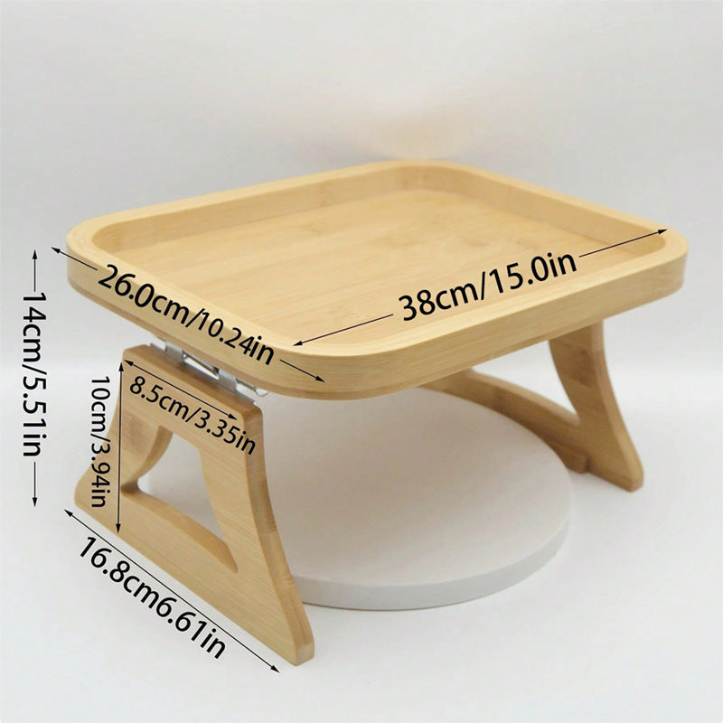 Bamboo Sofa Armrest Tray Table - Eco-Friendly, Durable, Multi-Use