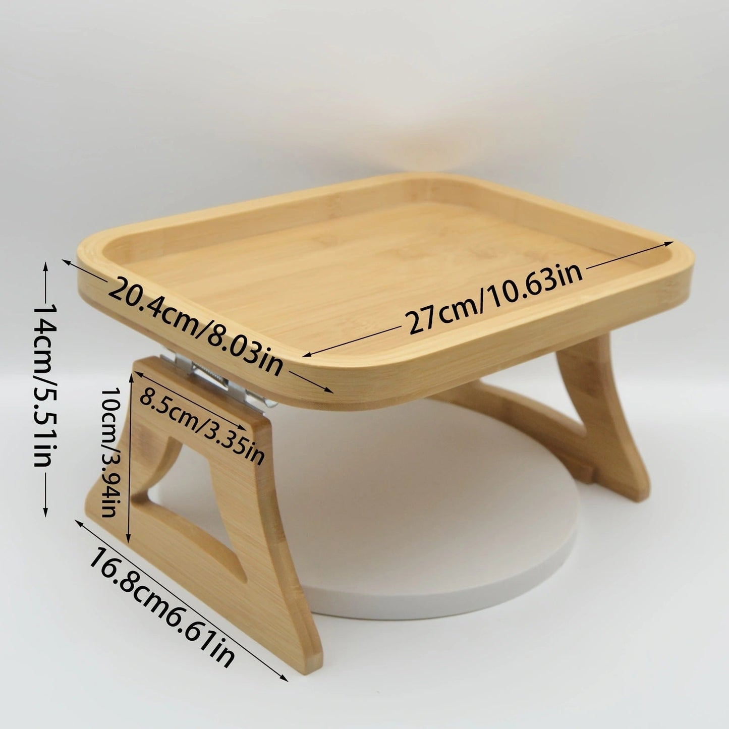 Bamboo Sofa Armrest Tray Table - Eco-Friendly, Durable, Multi-Use