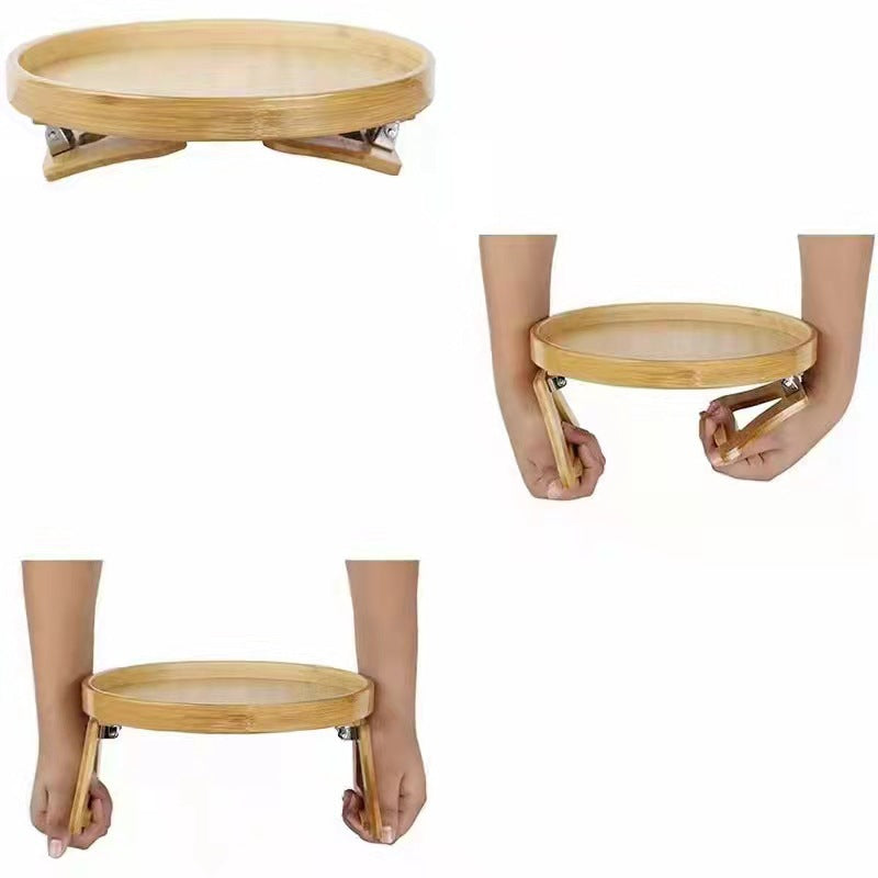 Bamboo Sofa Armrest Tray Table - Eco-Friendly, Durable, Multi-Use