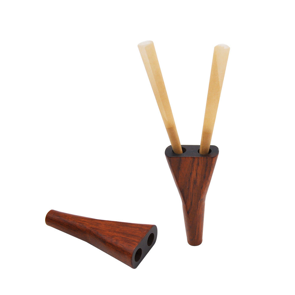 Eco-Friendly Conical Toothbrush Holder in Brown with Black Accents