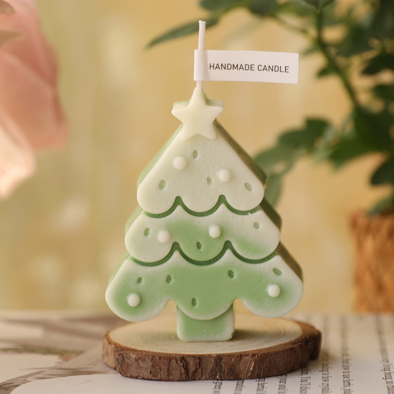 Eco-Friendly Handmade Christmas Tree Candle - Decorative & Biodegradable