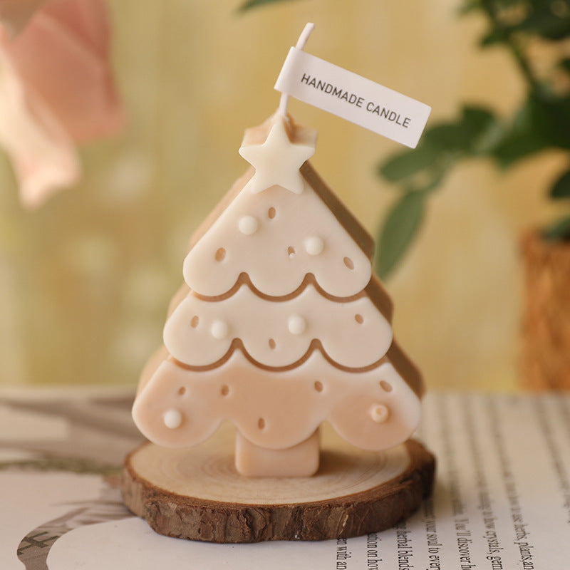 Eco-Friendly Handmade Christmas Tree Candle - Decorative & Biodegradable