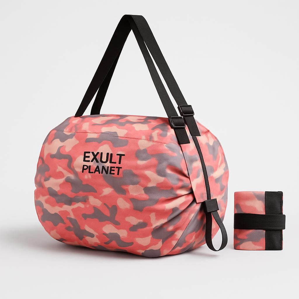 Eco-Friendly Reusable Camouflage Shopping Tote - Large, Foldable, Durable