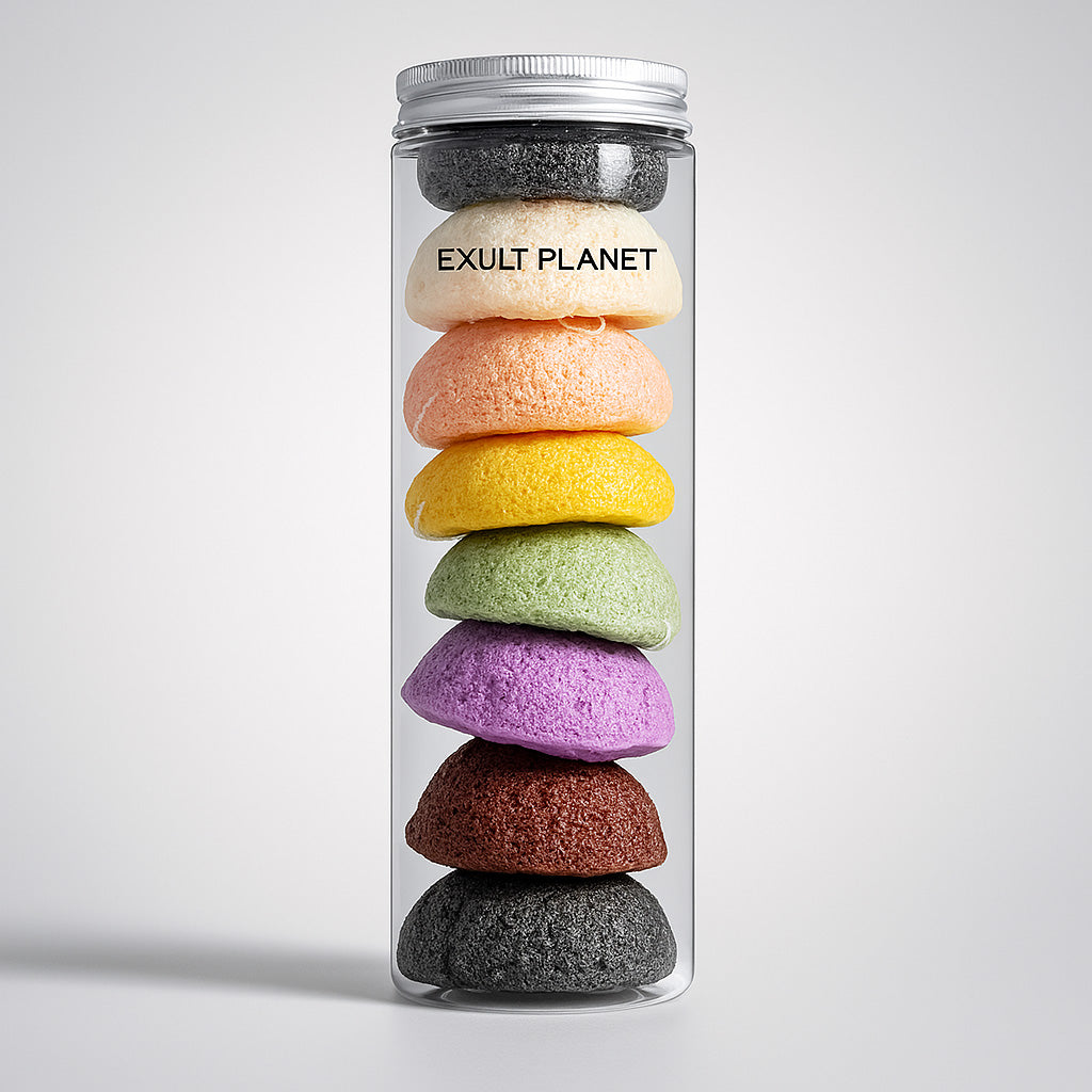 Eco-Friendly Konjac Sponge Set for Natural Facial Cleansing & Exfoliation