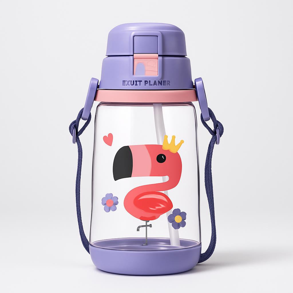 Eco-Friendly Kids Water Bottle with Straw - BPA Free