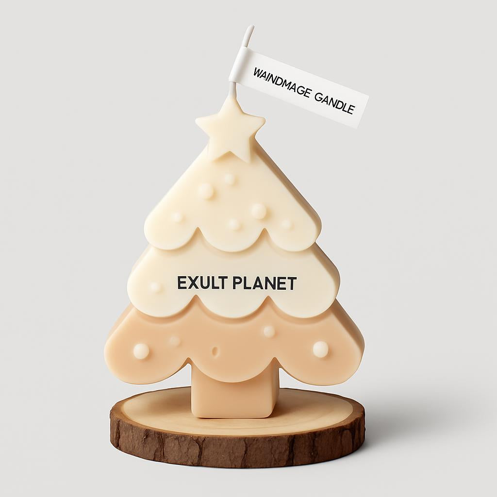 Eco-Friendly Handmade Christmas Tree Candle - Decorative & Biodegradable