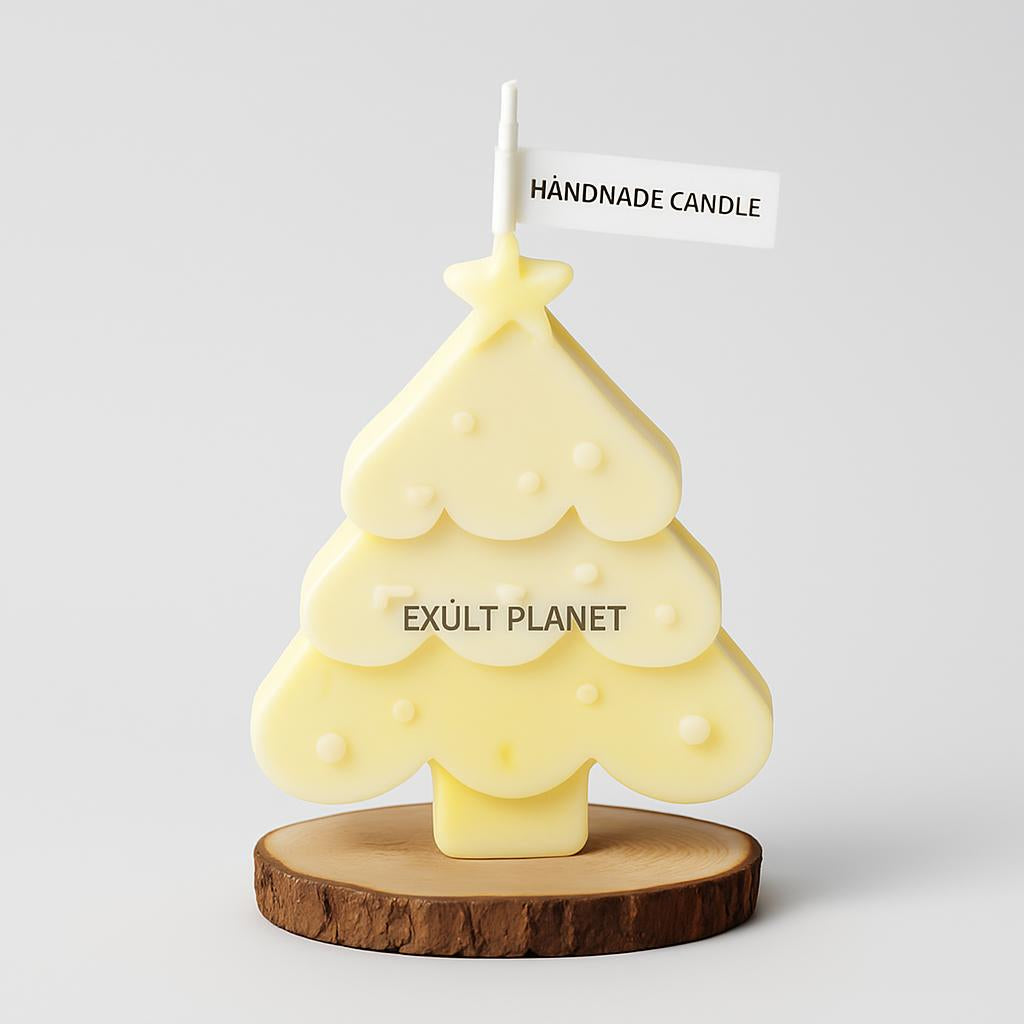 Eco-Friendly Handmade Christmas Tree Candle - Decorative & Biodegradable