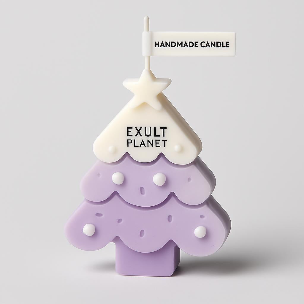 Eco-Friendly Handmade Christmas Tree Candle - Decorative & Biodegradable