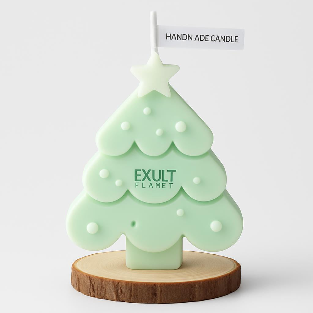 Eco-Friendly Handmade Christmas Tree Candle - Decorative & Biodegradable