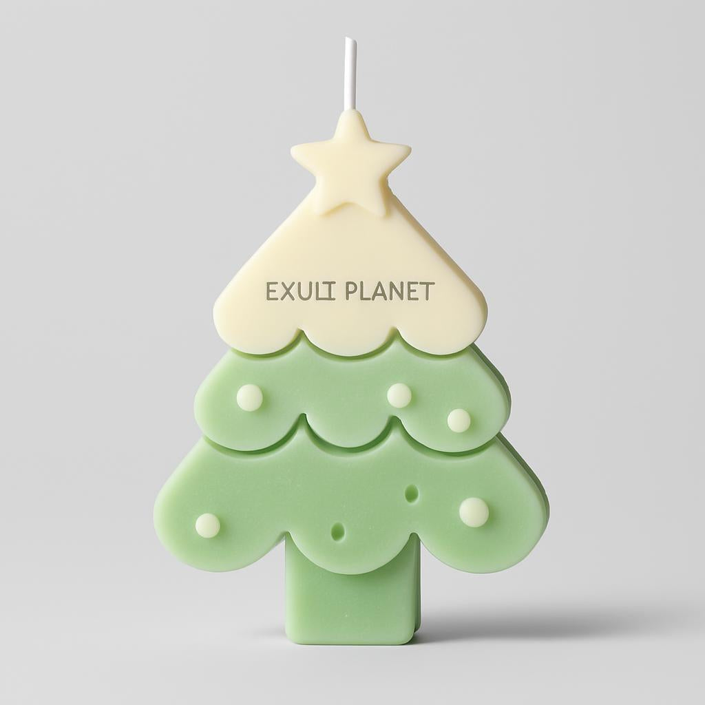 Eco-Friendly Handmade Christmas Tree Candle - Decorative & Biodegradable