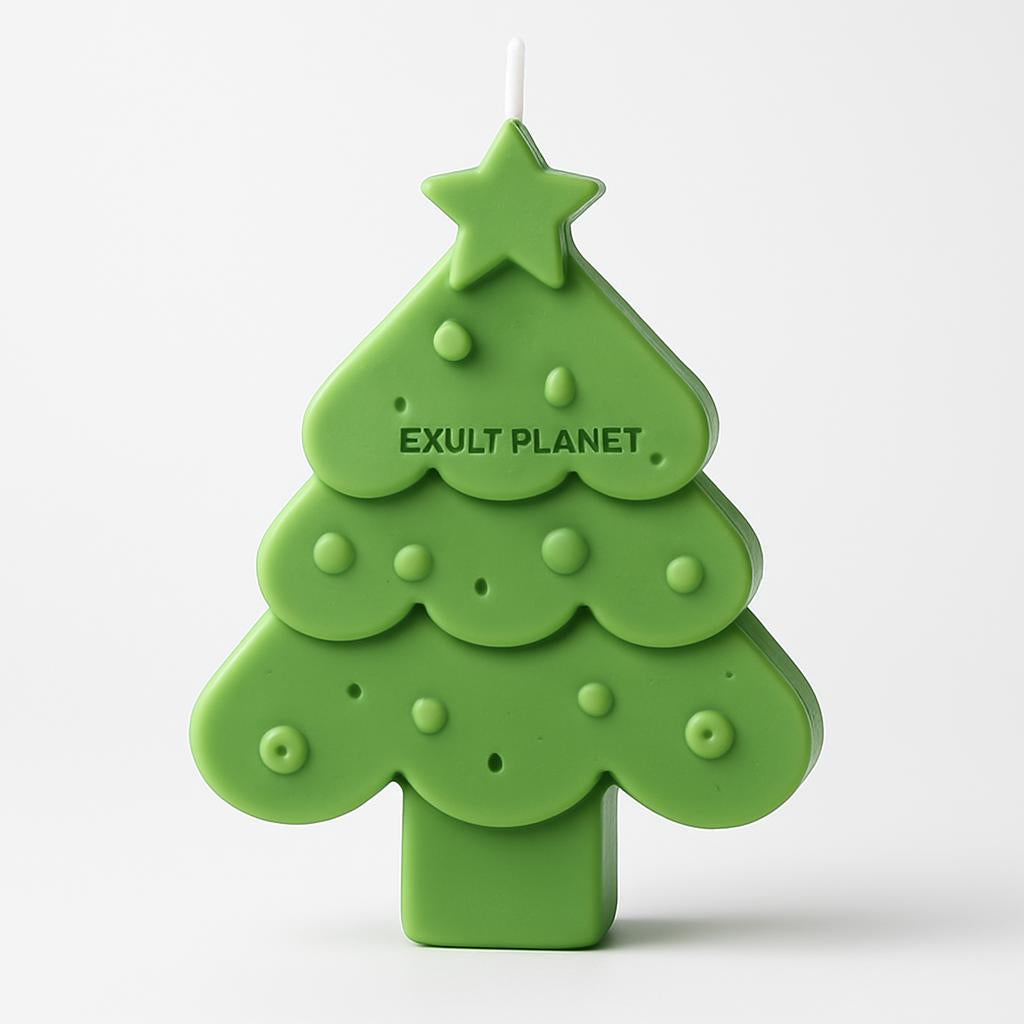 Eco-Friendly Handmade Christmas Tree Candle - Decorative & Biodegradable