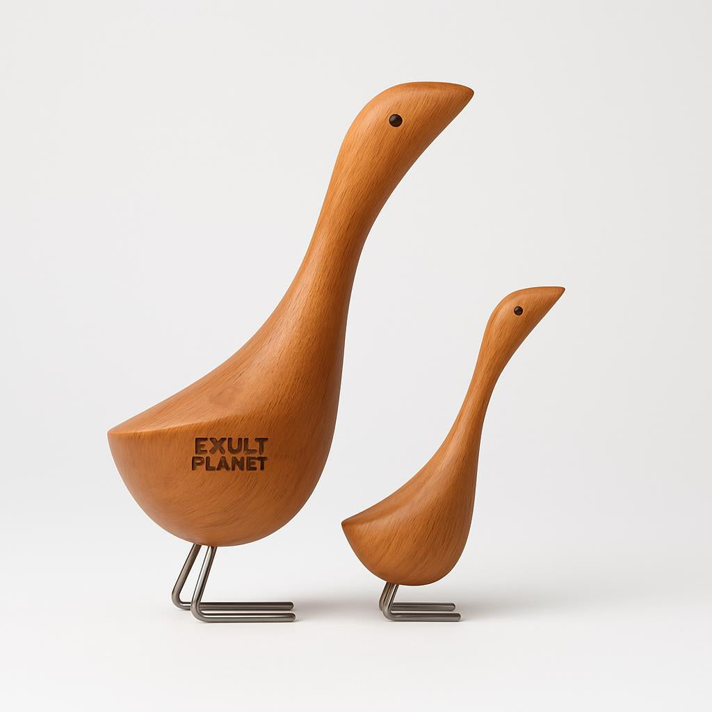 Eco-Friendly Wooden Bird Figurines - Sustainable Home Décor