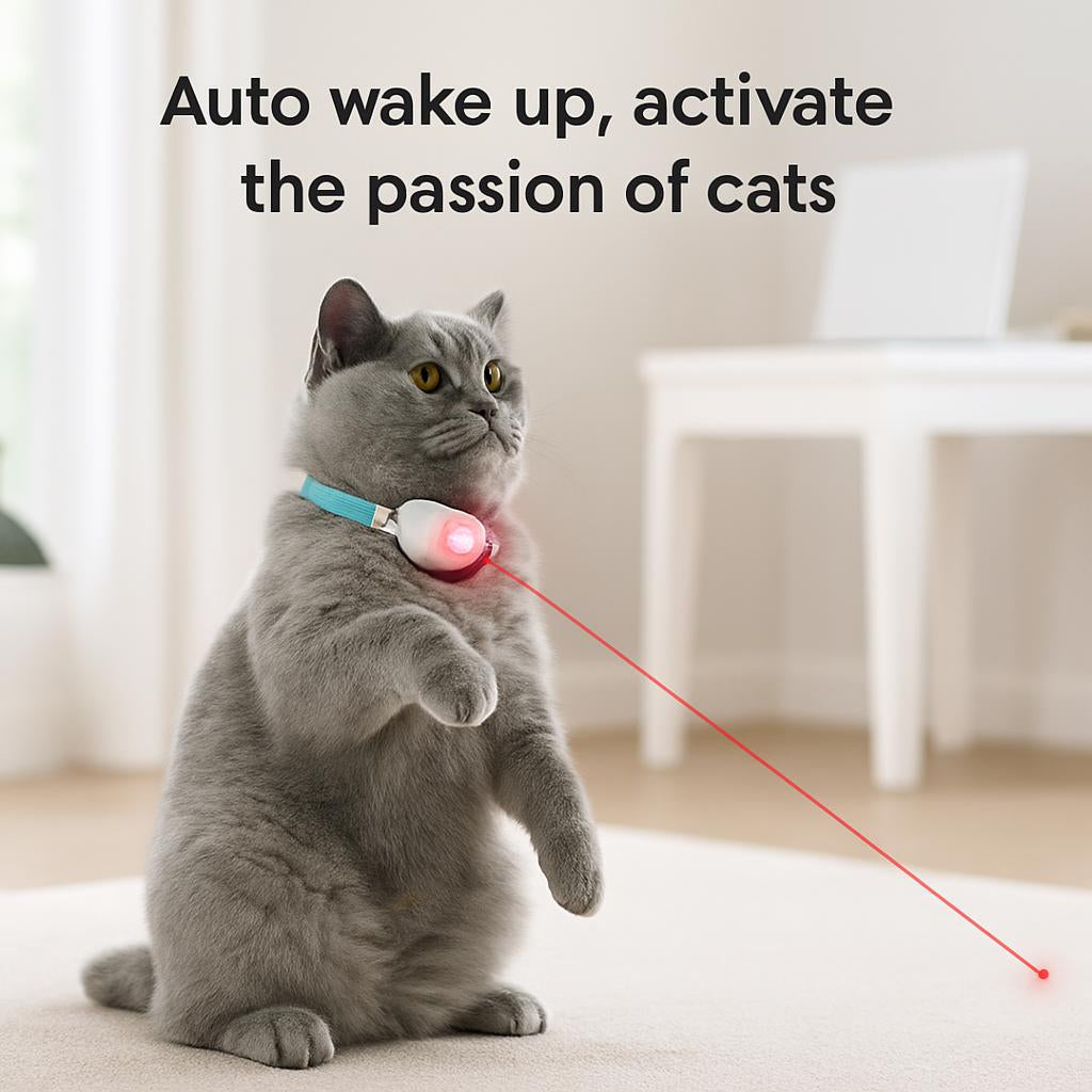 Automatic Cat Laser Collar Toy – USB Rechargeable Interactive Pet Trainer - Lush Brush