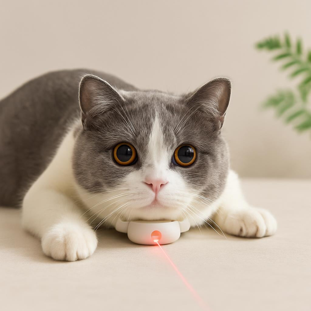 Automatic Cat Laser Collar Toy – USB Rechargeable Interactive Pet Trainer - Lush Brush