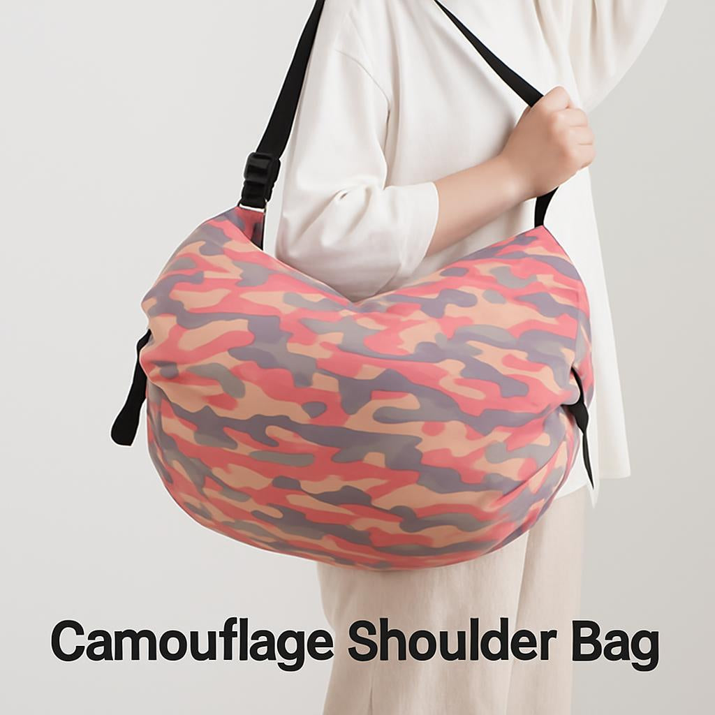 Eco-Friendly Reusable Camouflage Shopping Tote - Large, Foldable, Durable