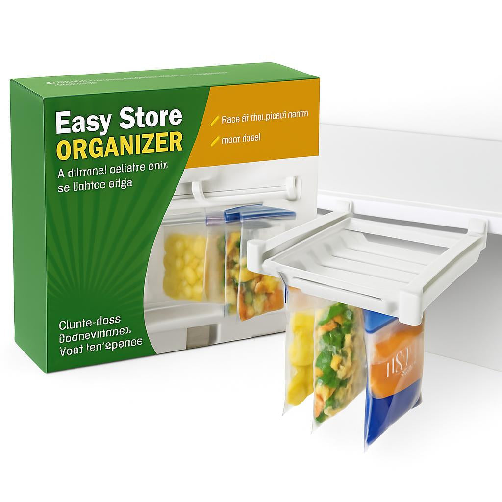 Refrigerator Storage Rack with Eco-Friendly Bag Holders