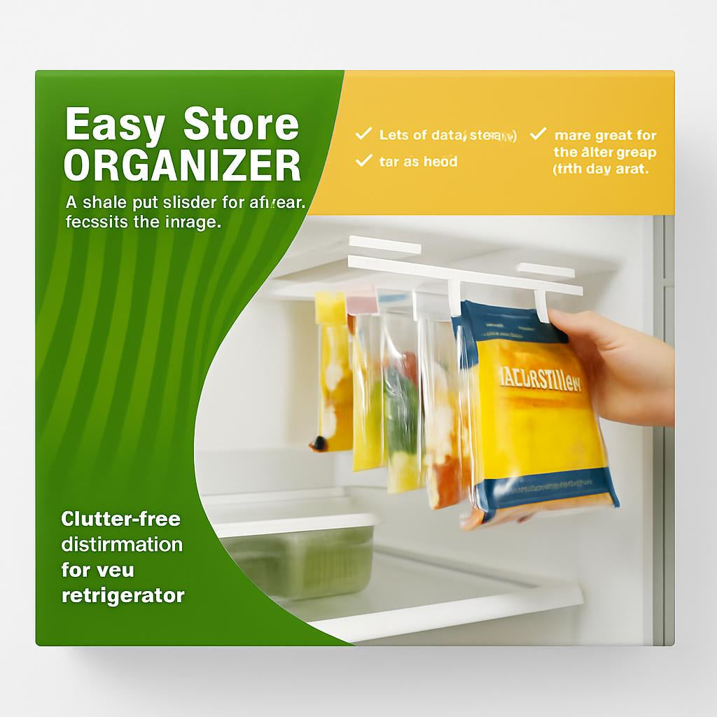 Refrigerator Storage Rack with Eco-Friendly Bag Holders