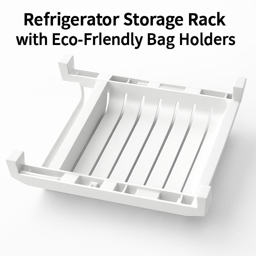 Refrigerator Storage Rack with Eco-Friendly Bag Holders