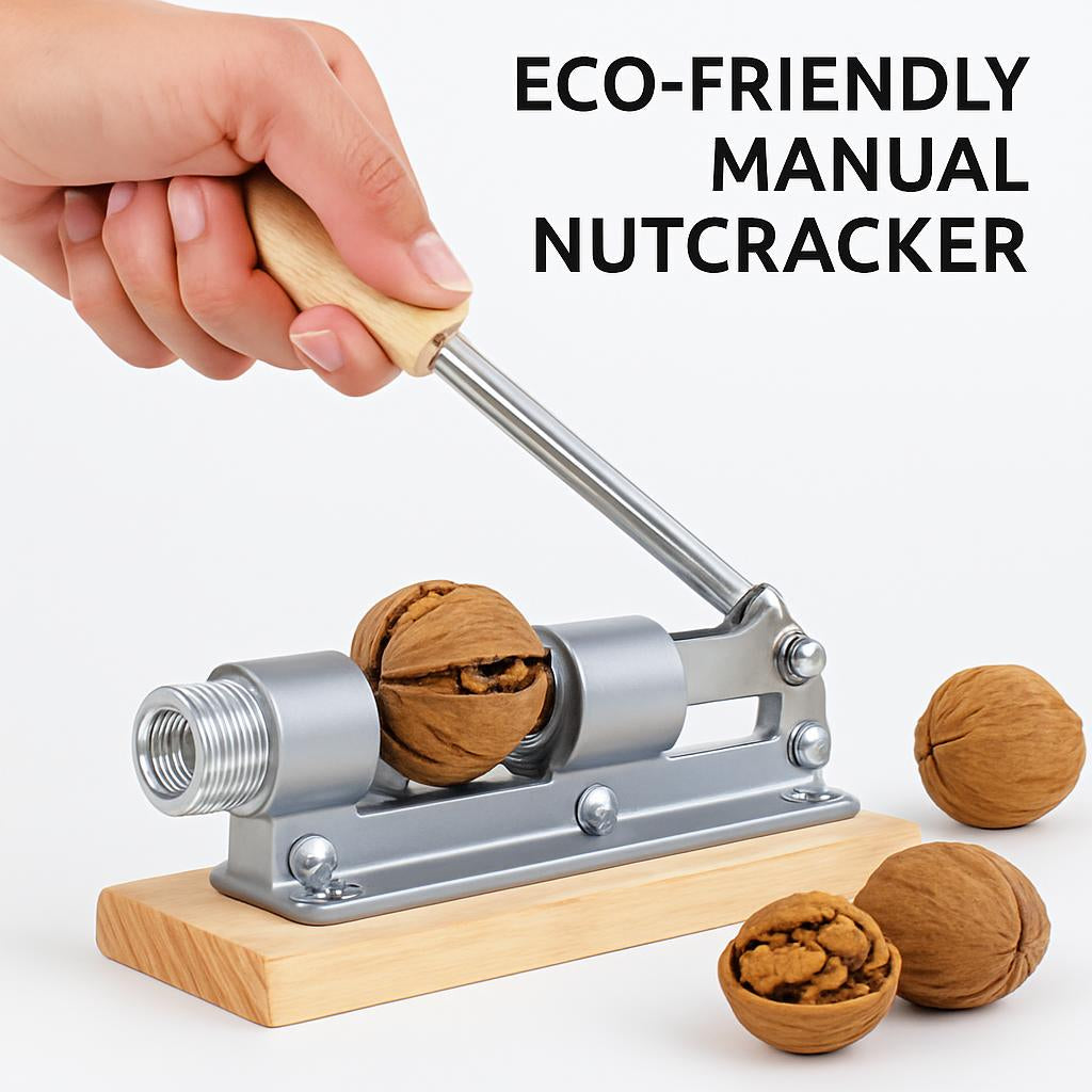 Eco-Friendly Manual Nutcracker - Sustainable Metal & Wood Design