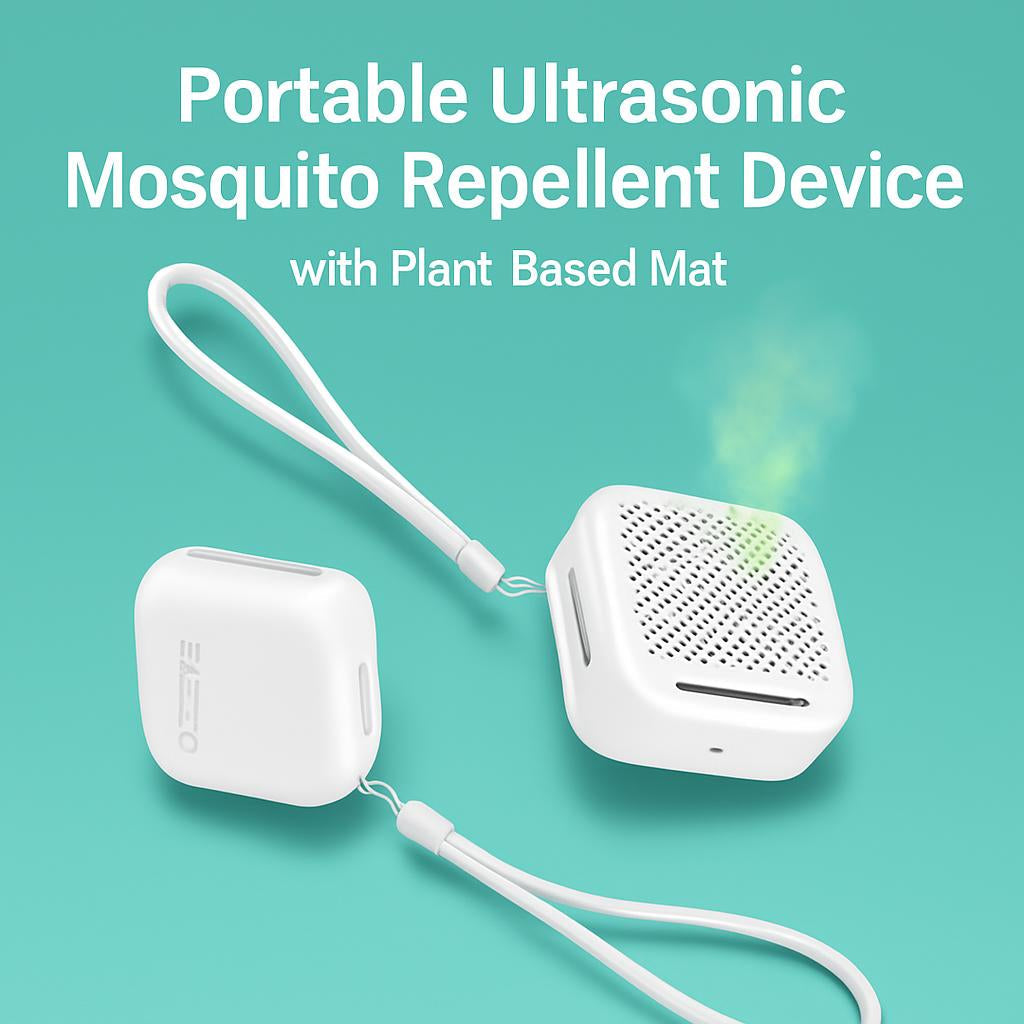 Portable Ultrasonic Mosquito Repellent Device with Plant-Based Mat