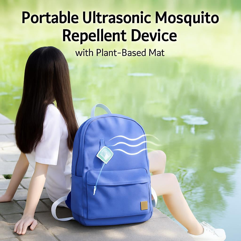 Portable Ultrasonic Mosquito Repellent Device with Plant-Based Mat