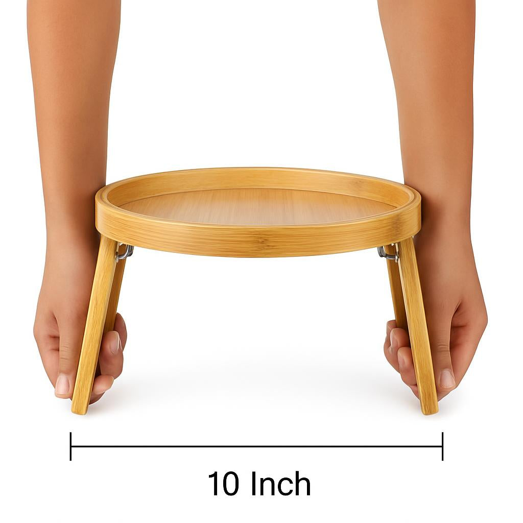 Bamboo Sofa Armrest Tray Table - Eco-Friendly, Durable, Multi-Use