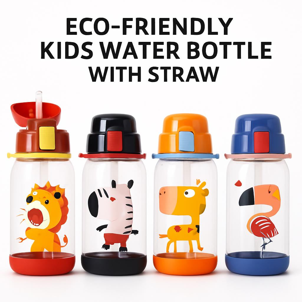 Eco-Friendly Kids' Water Bottles with Animal Designs