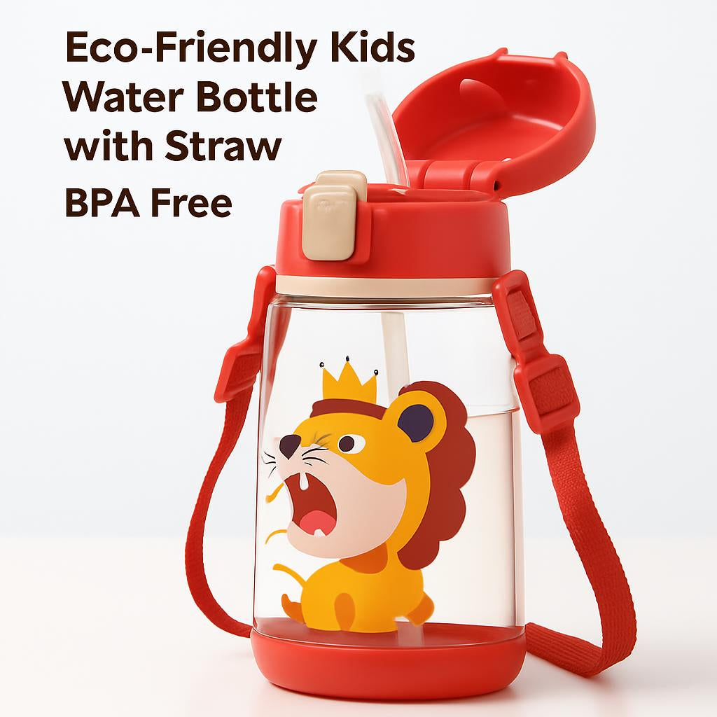 Eco-Friendly Kids Water Bottle with Straw - BPA Free