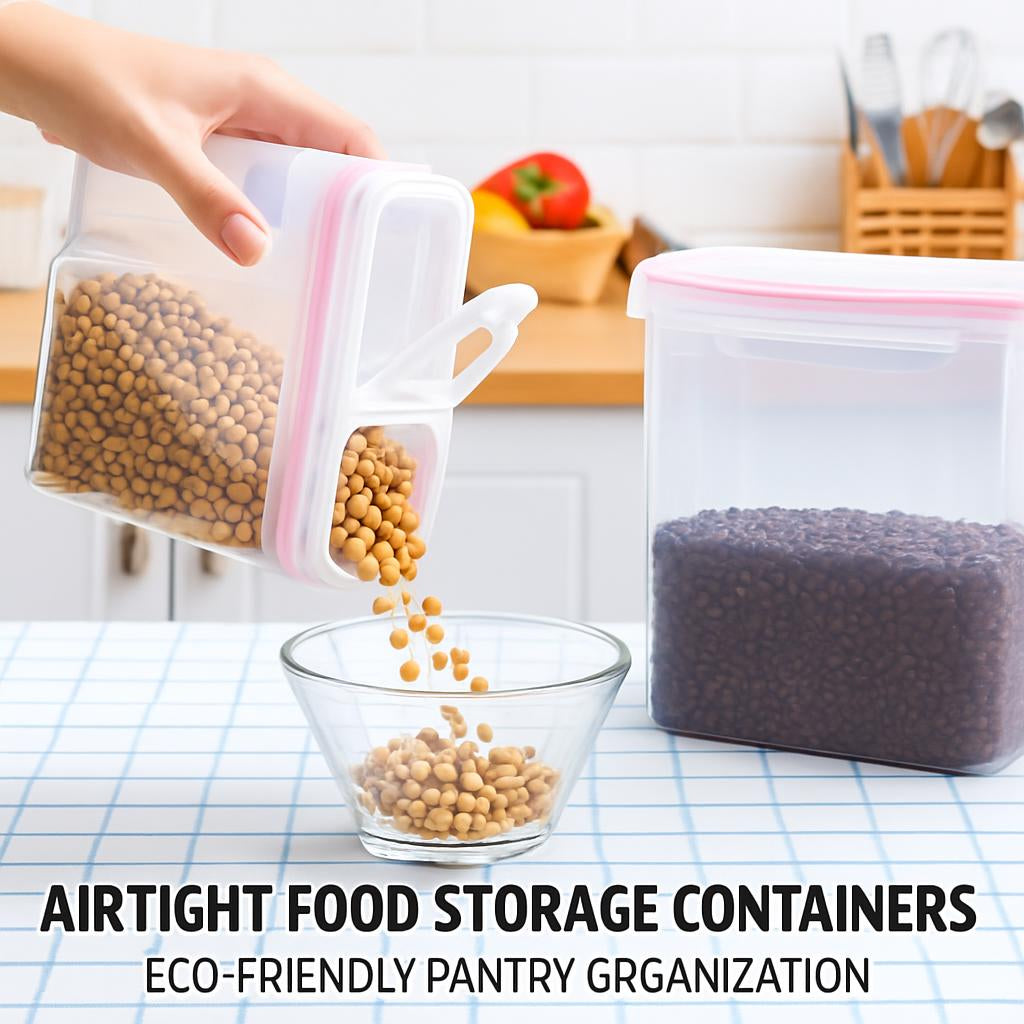 Airtight Food Storage Containers - Eco-Friendly Pantry Organization