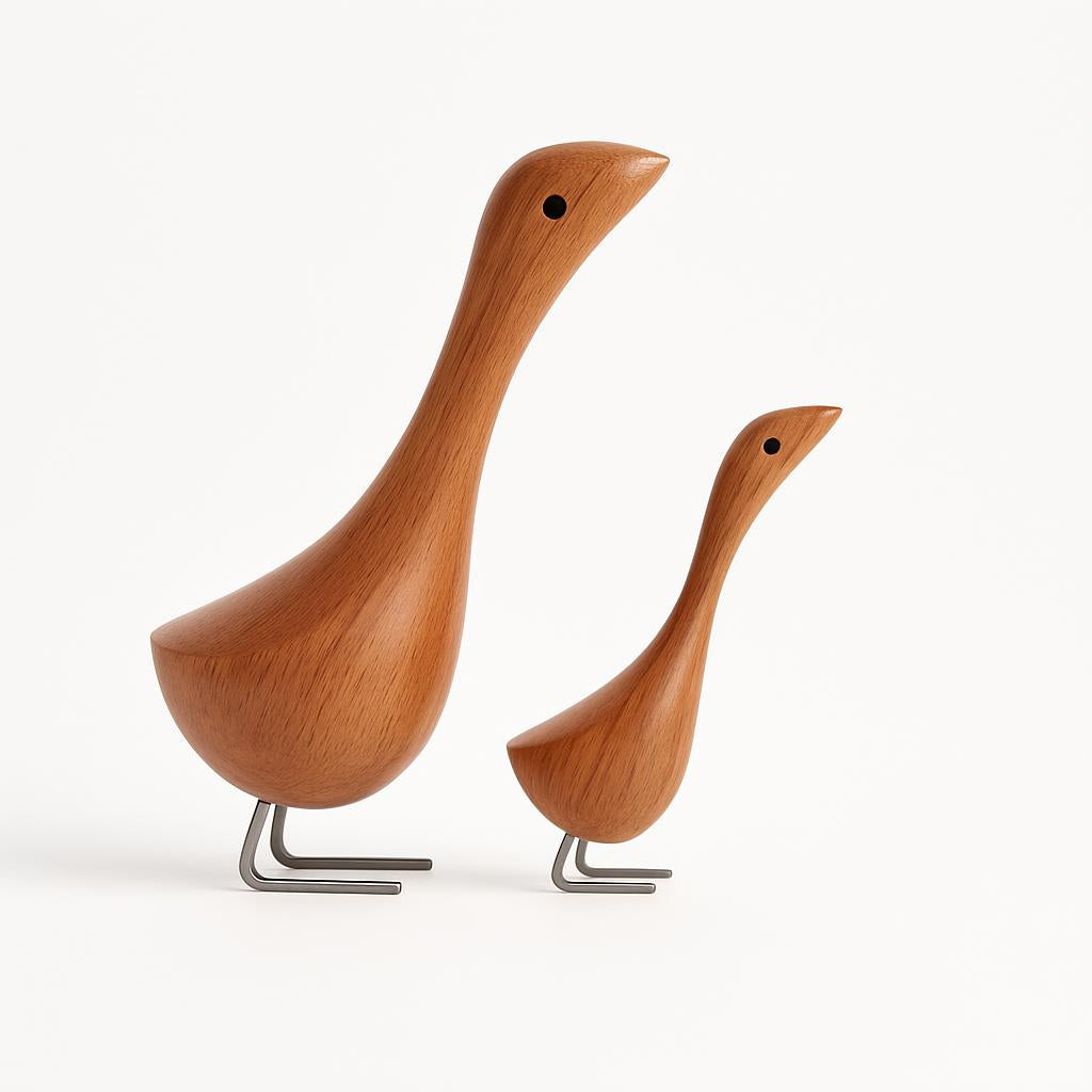 Eco-Friendly Wooden Bird Figurines - Sustainable Home Décor