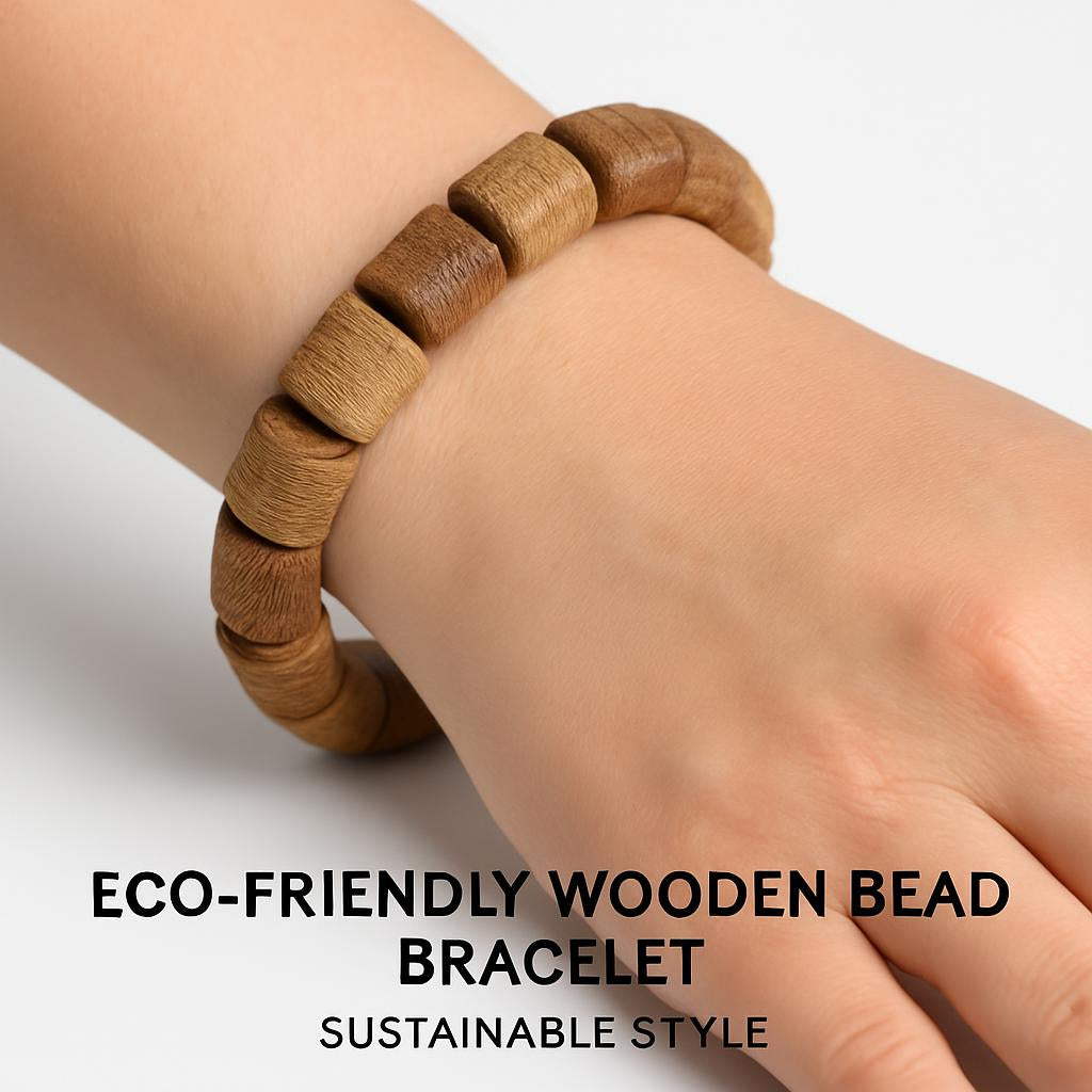 Eco-Friendly Wooden Bead Bracelet - Sustainable Style
