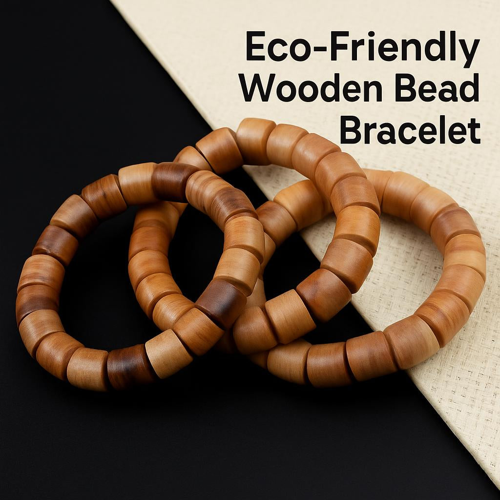 Eco-Friendly Wooden Bead Bracelet - Sustainable Style
