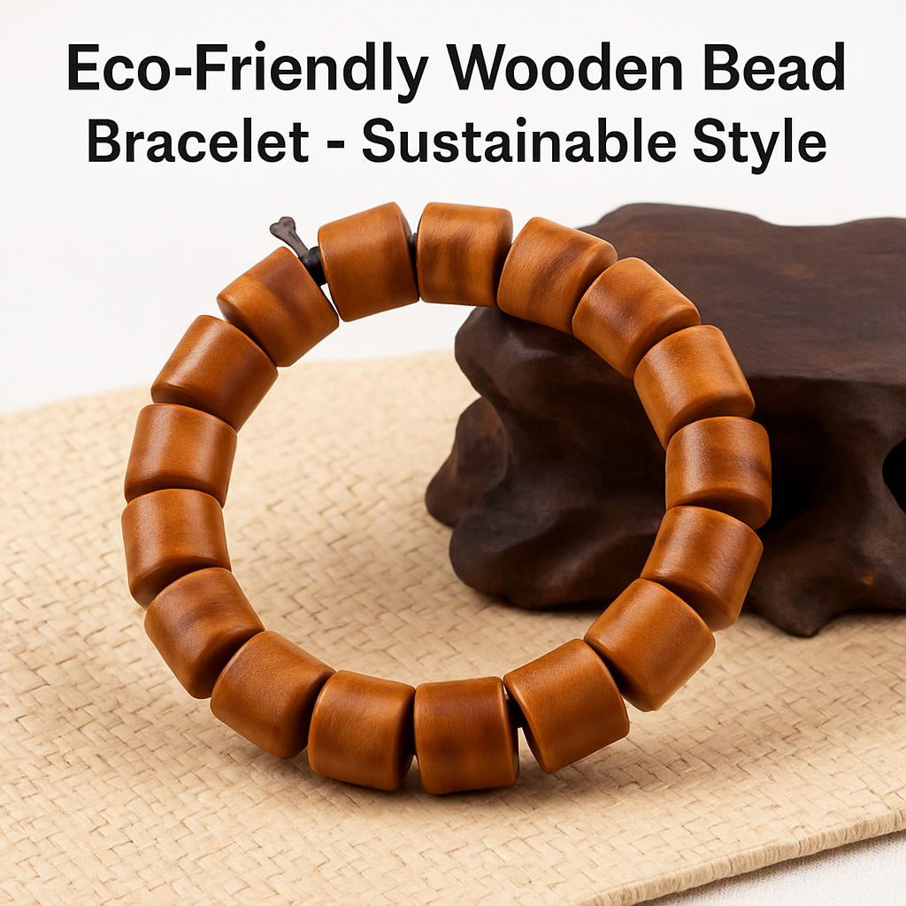 Eco-Friendly Wooden Bead Bracelet - Sustainable Style