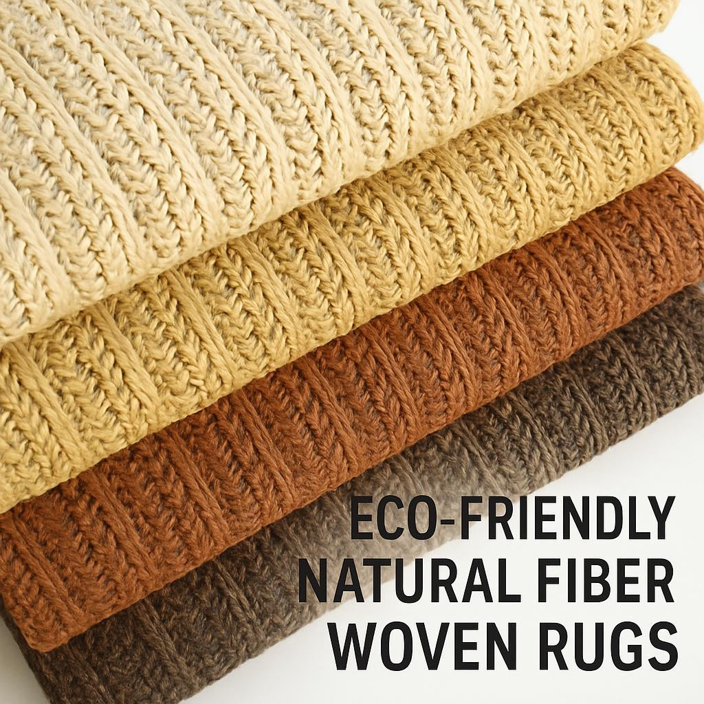 Eco-Friendly Natural Fiber Woven Rugs in Beige and Brown