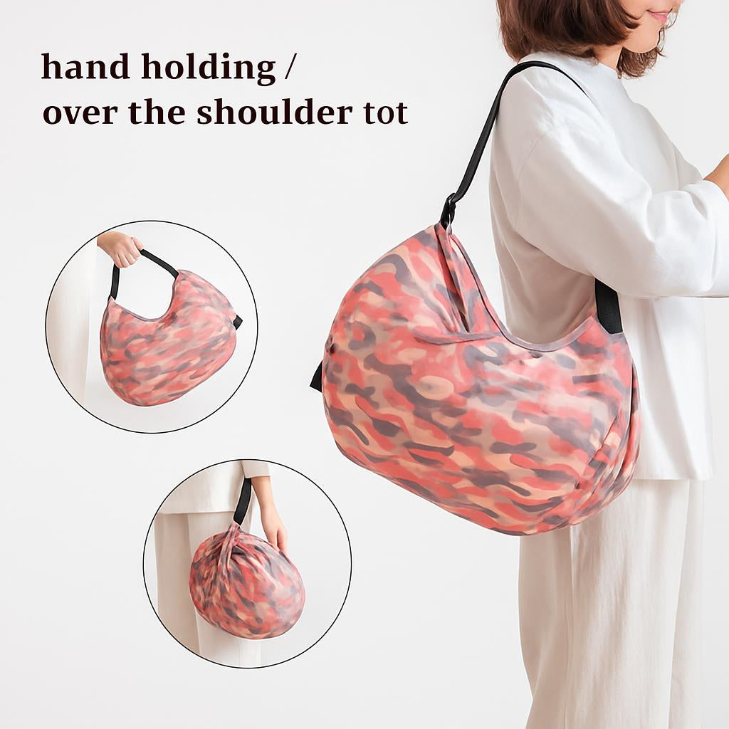 Eco-Friendly Reusable Camouflage Shopping Tote - Large, Foldable, Durable