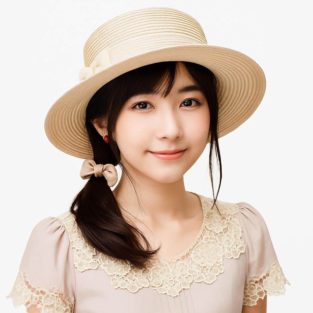 Chic Bowknot Straw Sun Hat for Women - Lush Brush