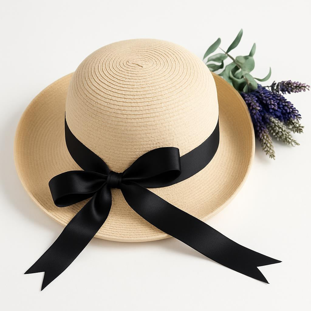 Chic Bowknot Straw Sun Hat for Women - Lush Brush
