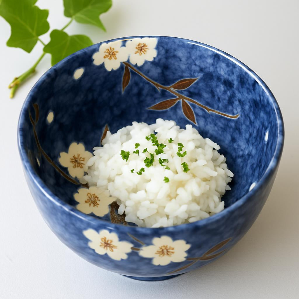 Eco-Friendly Blue Floral Ceramic Bowl