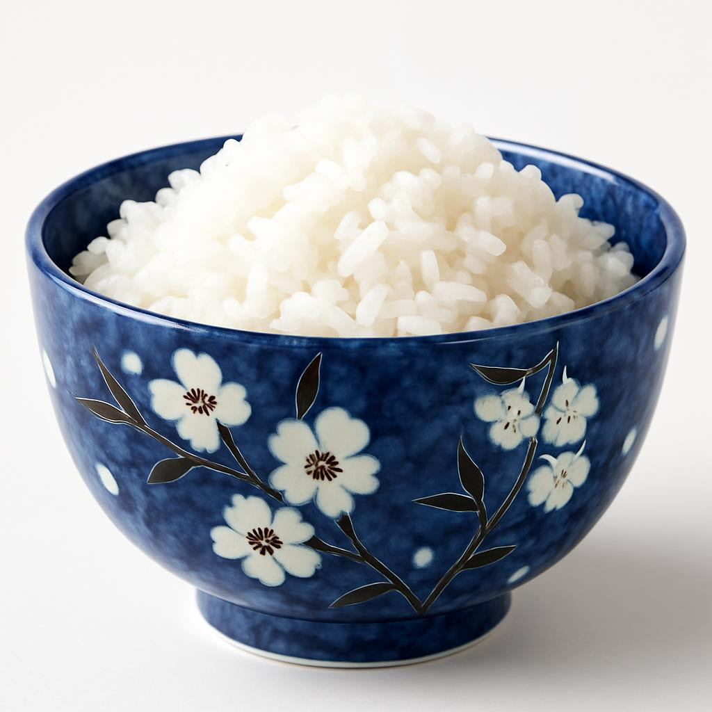 Blue Cherry Blossom Ceramic Bowl for Rice & Porridge